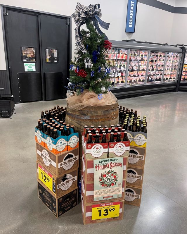 A beautiful Lexington Brewing Holiday display from our sales rep Adam! 😍